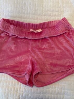 Juicy Couture Pink Velour Logo Shorts